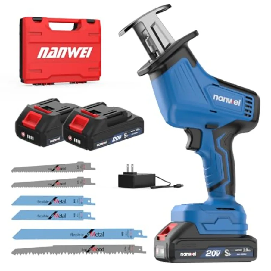 Cordless Reciprocating Saw 20V Brushless Motor 3500RPM Variable Speed 2×2.0Ah Batteries Tool-Free Blade Change LED Light 6
Cordless Reciprocating Saw 20V Brushless Motor 3500RPM Variable Speed 2×2.0Ah Batteries Tool-Free Blade Change LED Light 6