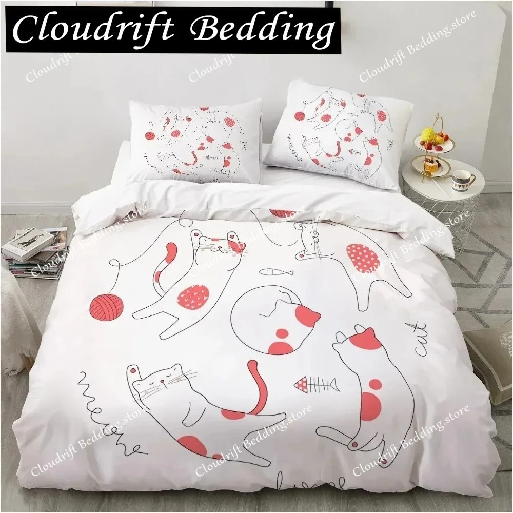 Animal Cartoon Love Cats Bedding Set Bed Polyester 3D Print Quilt Cover Twin Single Queen King Size Fashion Duvet Cover Set
Animal Cartoon Love Cats Bedding Set Bed Polyester 3D Print Quilt Cover Twin Single Queen King Size Fashion Duvet Cover Set