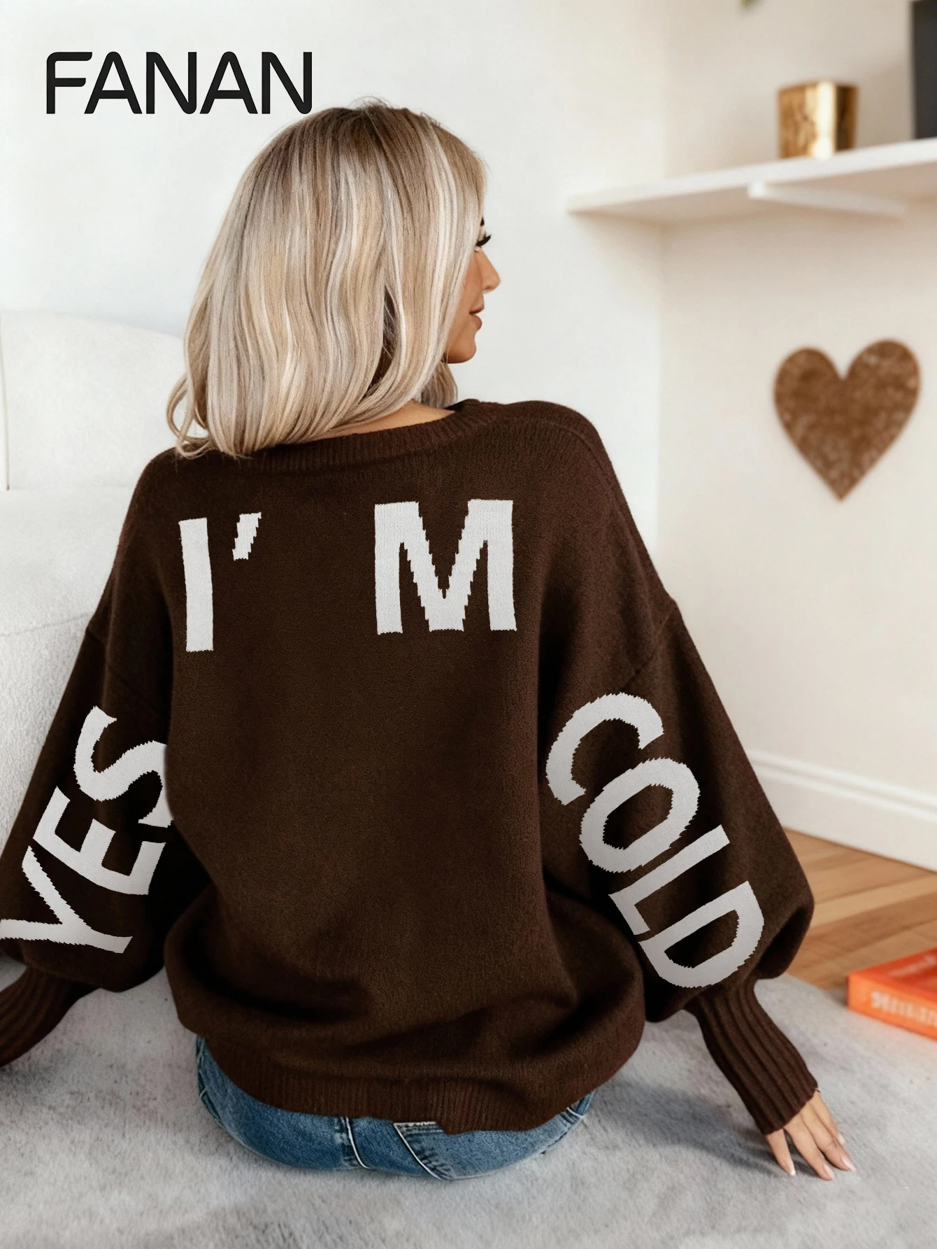 New Autumn and Winter Niche Knit Cardigan for Women, Designed in a Lazy Style, Sweater Top with Coffee-Colored Letter Pattern, Fitted Round Neck Pullover, Casual and Elegant Autumn/Winter Top, Basic Versatile Style for Urban Commuting, Stylish and Fashion
New Autumn and Winter Niche Knit Cardigan for Women, Designed in a Lazy Style, Sweater Top with Coffee-Colored Letter Pattern, Fitted Round Neck Pullover, Casual and Elegant Autumn/Winter Top, Basic Versatile Style for Urban Commuting, Stylish and Fashion