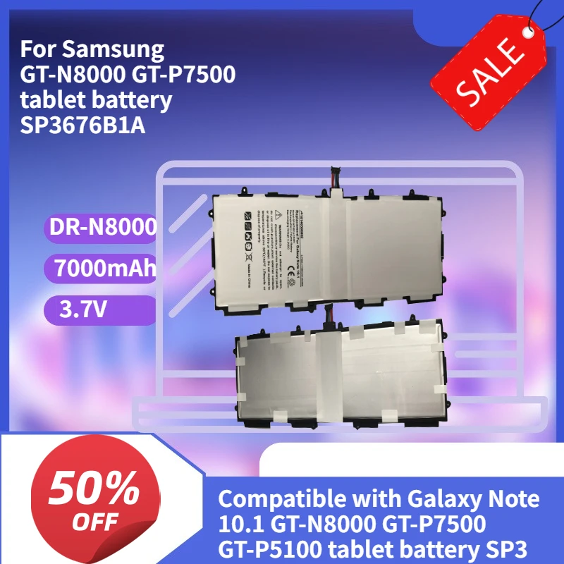 7000mAh 25.9WH Compatible with GT-N8000 GT-P7500 tablet battery SP3676B1A For Samsung
7000mAh 25.9WH Compatible with GT-N8000 GT-P7500 tablet battery SP3676B1A For Samsung