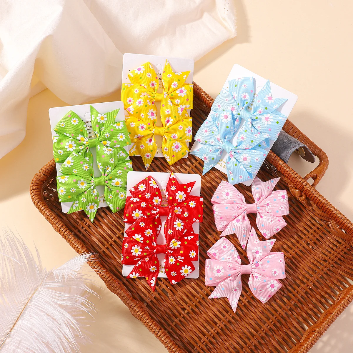 10PCS/5SET Children's Hair Bows Clip 3.15'' Grosgrain Ribbon Printed Sunflower Bowknots Barrettes Girls Daisy Hair Accessories
10PCS/5SET Children's Hair Bows Clip 3.15'' Grosgrain Ribbon Printed Sunflower Bowknots Barrettes Girls Daisy Hair Accessories