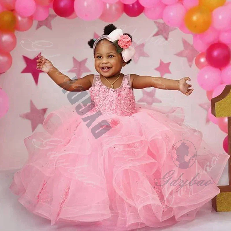 Little Girls Birthday Party Dresses Pink Flower Girl Dress Toddlers Sheer Neck Tiered Lace Tulle Beaded Princess Pageant Gowns
Little Girls Birthday Party Dresses Pink Flower Girl Dress Toddlers Sheer Neck Tiered Lace Tulle Beaded Princess Pageant Gowns