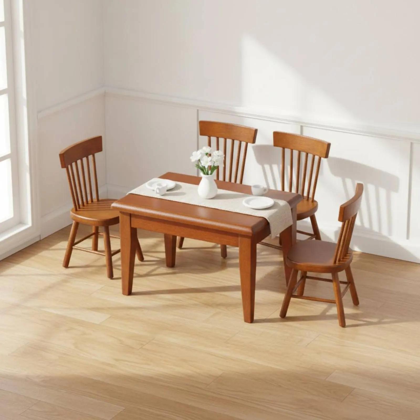 5 Pieces Dollhouse Table Chair Set Detailed Craftsmanship Miniature Chair Set 1:12 Dollhouse Furniture Wood Grain Look
5 Pieces Dollhouse Table Chair Set Detailed Craftsmanship Miniature Chair Set 1:12 Dollhouse Furniture Wood Grain Look
