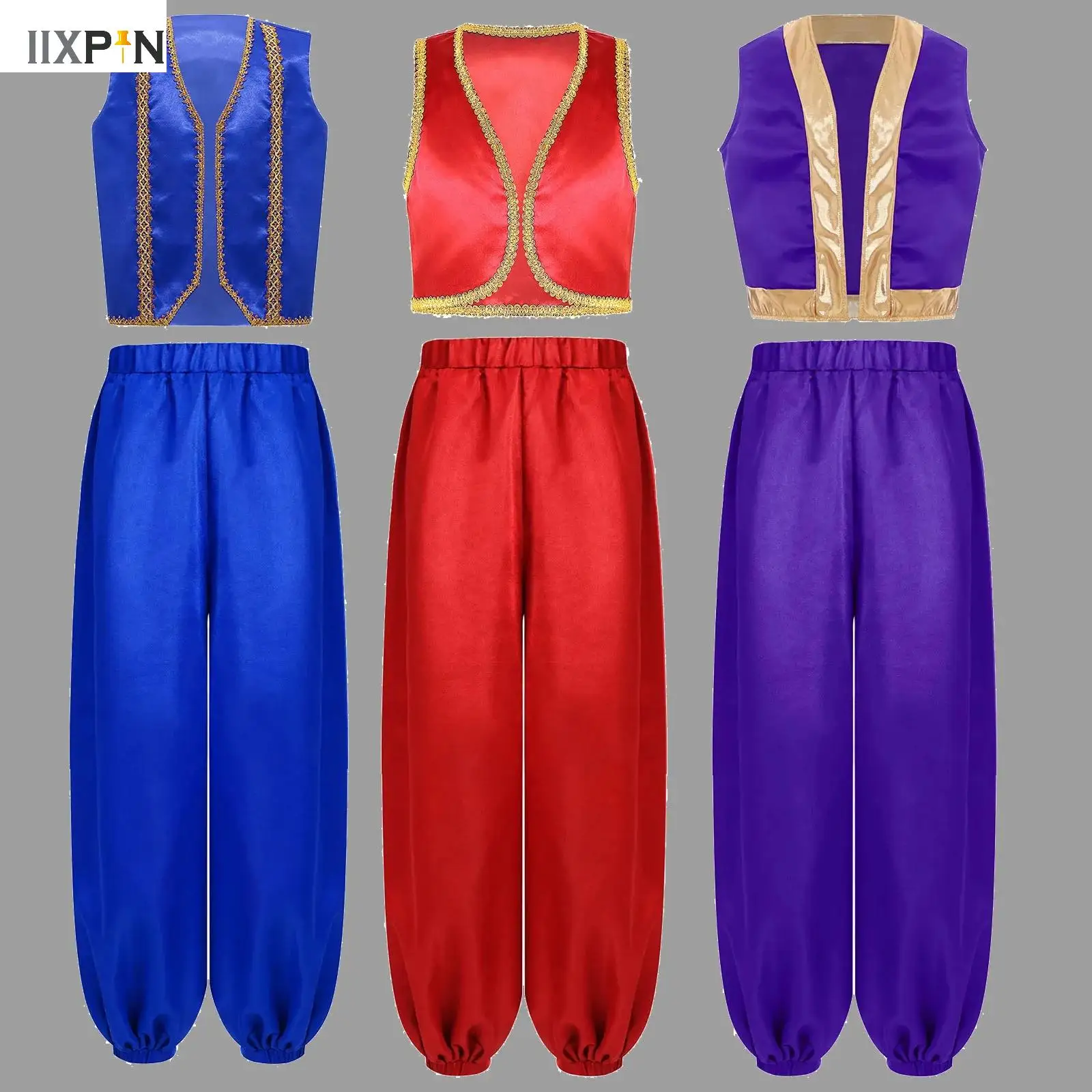 Mythical Arabian Prince Cosplay Outfits Boys Girls Medieval Costume Halloween Roleplay Outfit Trim Waistcoat with Bloomers Pants
Mythical Arabian Prince Cosplay Outfits Boys Girls Medieval Costume Halloween Roleplay Outfit Trim Waistcoat with Bloomers Pants