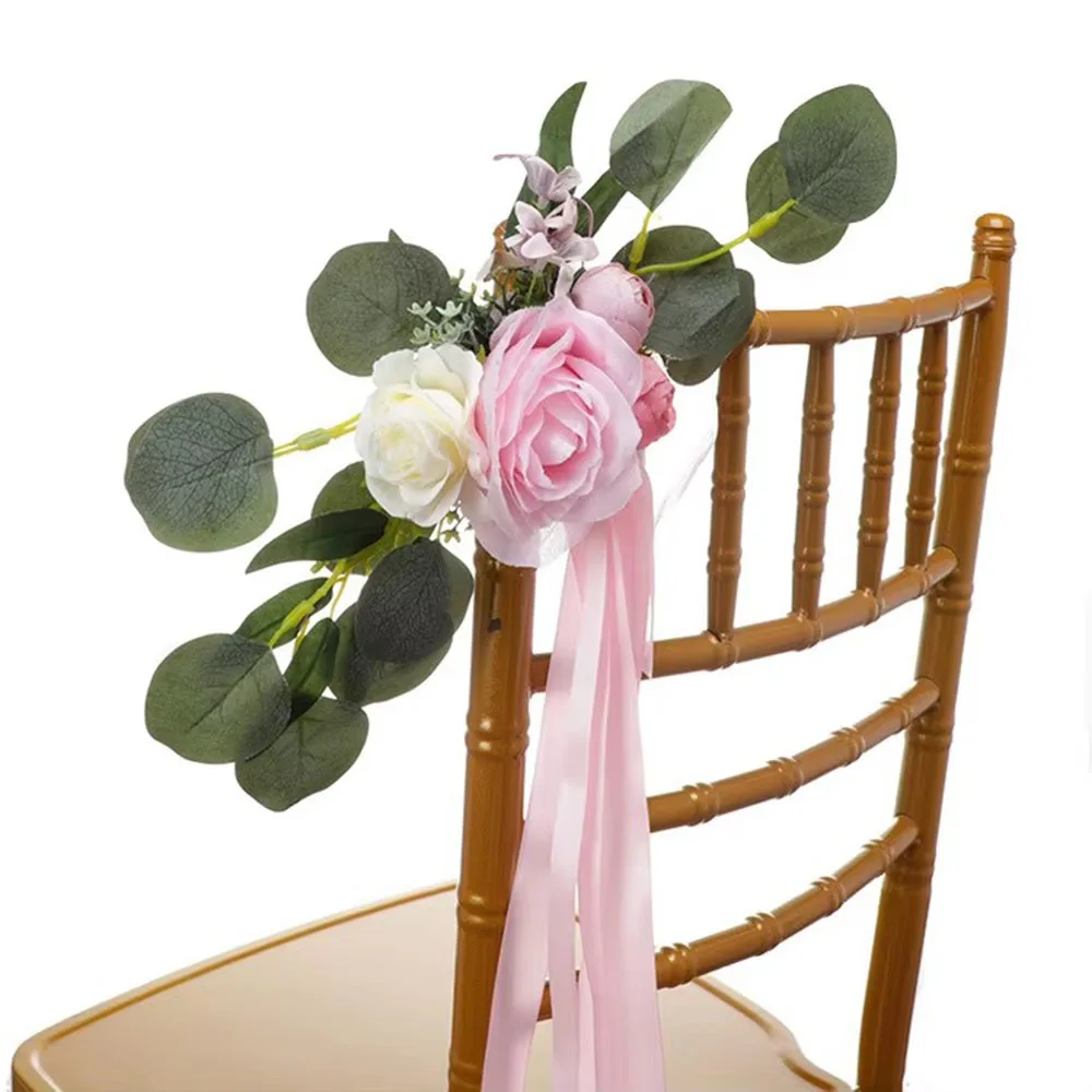 Artificial Wedding Chair Decoration Flower Arrangement Chair Back Banquet Floral Wreath Ornament Party Chair Decor with Ribbons
Artificial Wedding Chair Decoration Flower Arrangement Chair Back Banquet Floral Wreath Ornament Party Chair Decor with Ribbons