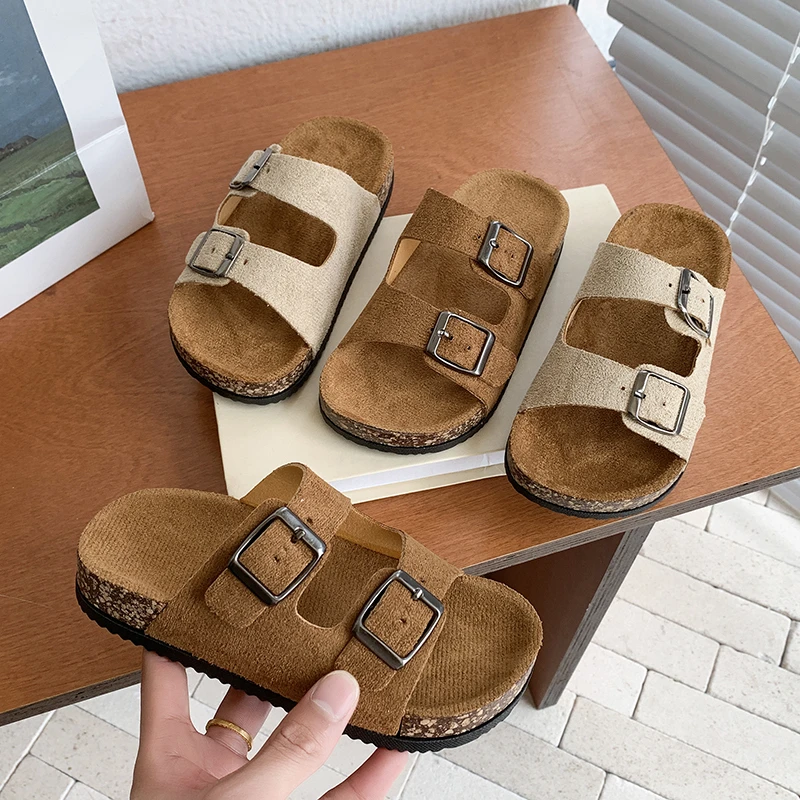 Summer Toddler Kids Boys Girls Suede Cork Slide Sandals Double Buckle Non-Slip Soft Sole for Indoor Outdoor Daily Casual Wear
Summer Toddler Kids Boys Girls Suede Cork Slide Sandals Double Buckle Non-Slip Soft Sole for Indoor Outdoor Daily Casual Wear