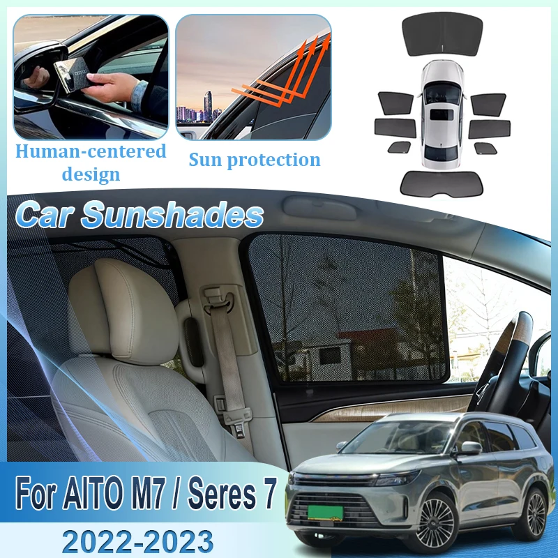 Sun Shade For AITO M7 2022 2023 Seres 7 Car Mesh Magnetic Sunshade Windshield Side Window Visor Tools Sun Protection Accessories
Sun Shade For AITO M7 2022 2023 Seres 7 Car Mesh Magnetic Sunshade Windshield Side Window Visor Tools Sun Protection Accessories