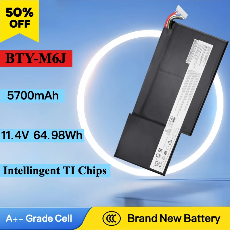 Brand New High Quality 64.98Wh Laptop Battery BTY-M6J For MSI GS63 GS63VR GS73 GS73VR 6RF Stealth Pro/ GS73VR 7RF Stealth Pro
Brand New High Quality 64.98Wh Laptop Battery BTY-M6J For MSI GS63 GS63VR GS73 GS73VR 6RF Stealth Pro/ GS73VR 7RF Stealth Pro