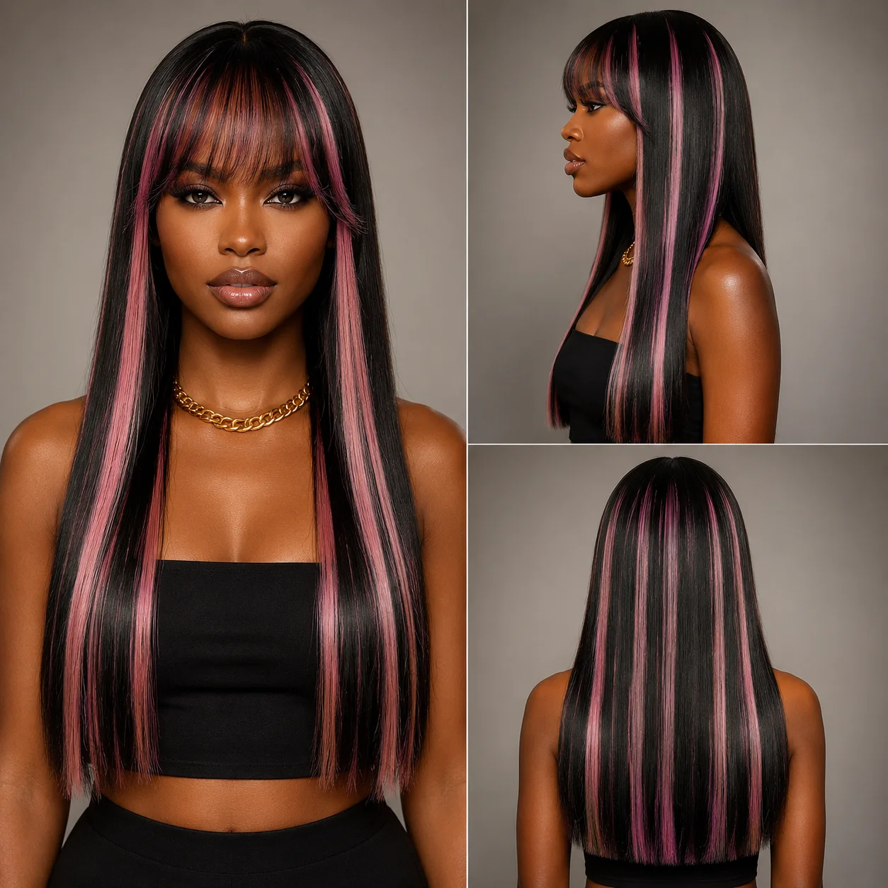 Black & Hot Pink Streaks WigLong Straight , Lightweight Non-Lace Headband Wig , Y2K Edgy Style , Cool Breathable Glueless , for Daily Party Cosplay ,Black Pink Streaks Wig, Long Straight Wig, Non Lace Headband Wig, Y2K Wig, Glueless Wig
Black & Hot Pink Streaks WigLong Straight , Lightweight Non-Lace Headband Wig , Y2K Edgy Style , Cool Breathable Glueless , for Daily Party Cosplay ,Black Pink Streaks Wig, Long Straight Wig, Non Lace Headband Wig, Y2K Wig, Glueless Wig