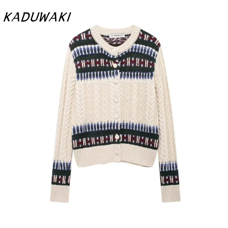KADUWAKI элегантный жаккардовый кардиган, свободные лоскутные вязаные джемперы с длинными рукавами, женские осенне-зимние модные женские теплые верхняя одежда
KADUWAKI элегантный жаккардовый кардиган, свободные лоскутные вязаные джемперы с длинными рукавами, женские осенне-зимние модные женские теплые верхняя одежда