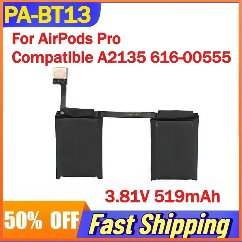 3.81V 519mAh PA-BT13 Li-Polymer Battery for AirPods Pro Wireless Charging Case Compatible A2135 616-00555 Rechargeable
3.81V 519mAh PA-BT13 Li-Polymer Battery for AirPods Pro Wireless Charging Case Compatible A2135 616-00555 Rechargeable