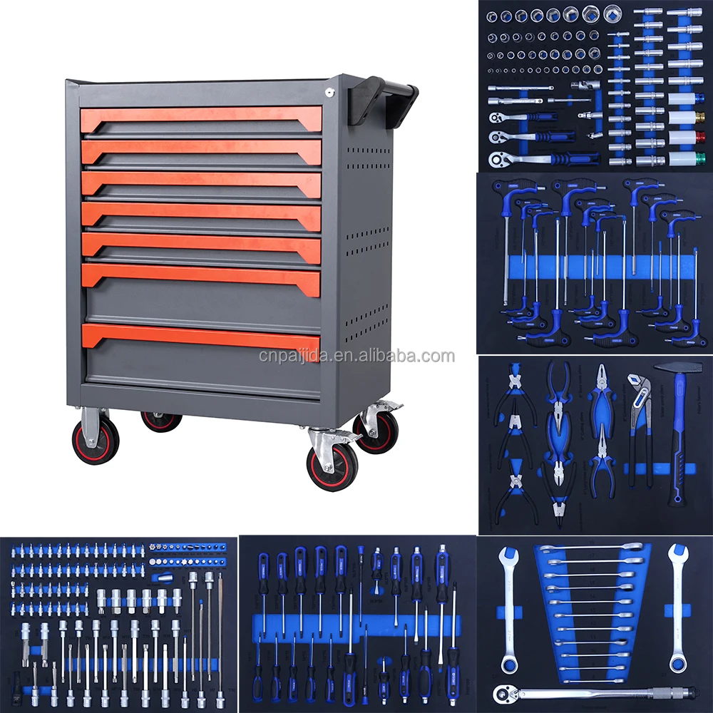Heavy Duty Workshop Tool Cart With Multi Drawers Tool Trolley With Smooth Sliding Drawer 245PCS Tool SetATV&UTV
Heavy Duty Workshop Tool Cart With Multi Drawers Tool Trolley With Smooth Sliding Drawer 245PCS Tool SetATV&UTV