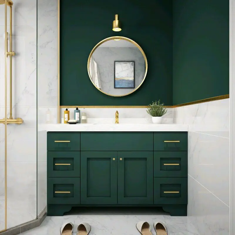 Oak bathroom cabinet, washbasin, round mirror combination, floor-to-ceiling washbasin, toilet toilet vanity cabinet.
Oak bathroom cabinet, washbasin, round mirror combination, floor-to-ceiling washbasin, toilet toilet vanity cabinet.