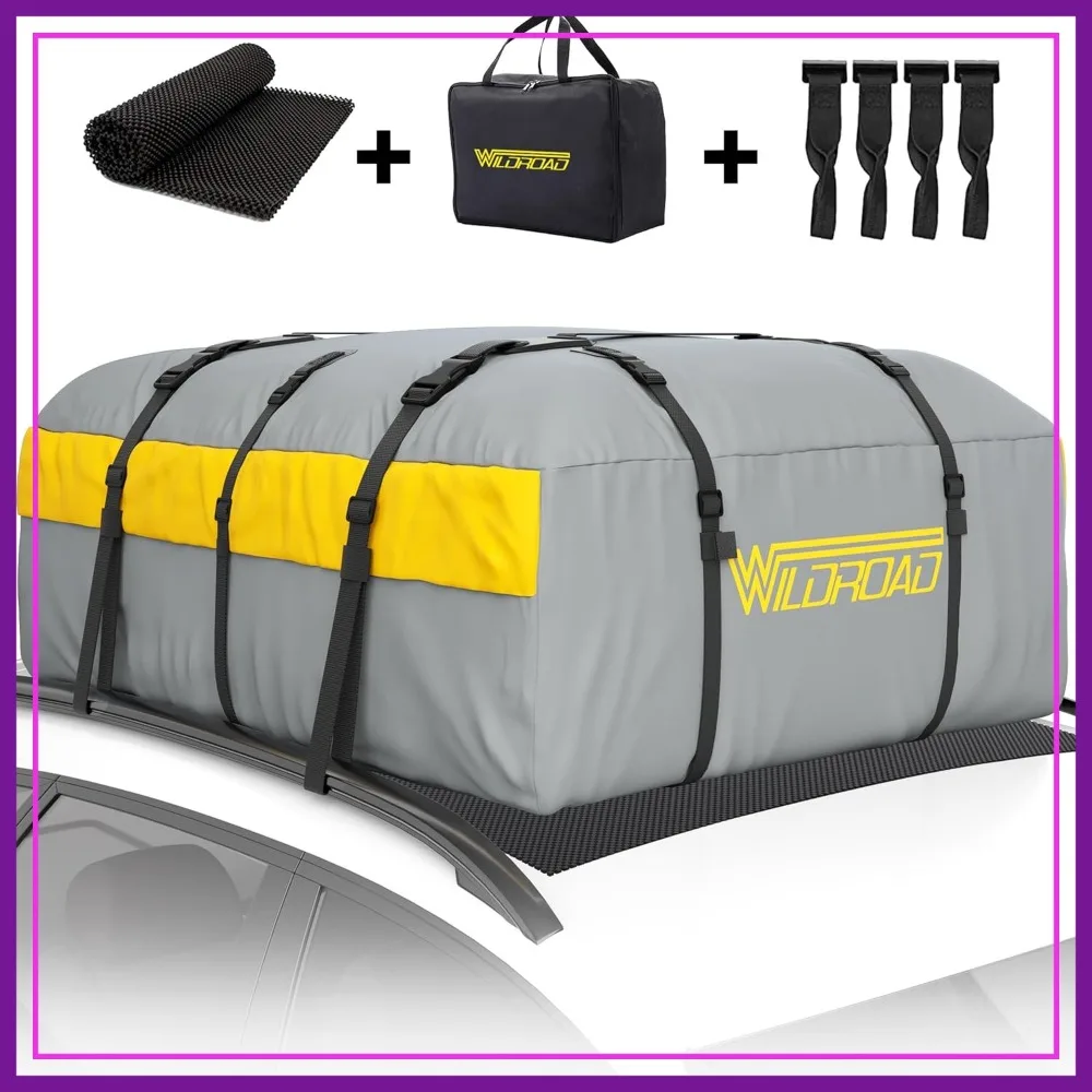 21 Cubic Feet Waterproof Roof Cargo Carrier Bag for Cars SUVs with/without Rack, Heavy Duty Anti-Slip Mat Included
21 Cubic Feet Waterproof Roof Cargo Carrier Bag for Cars SUVs with/without Rack, Heavy Duty Anti-Slip Mat Included