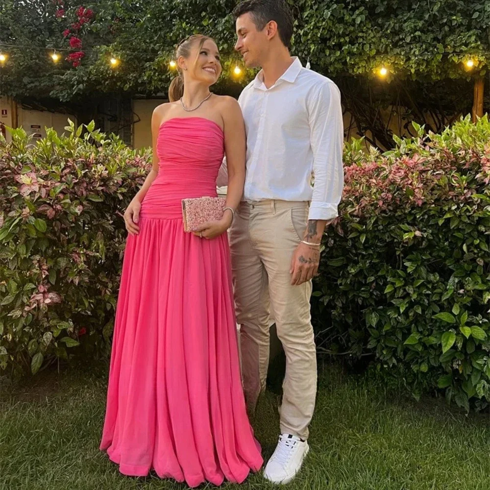 Элегантные вечерние платья длиной до пола по индивидуальному заказу, платья для выпускного вечера трапециевидной формы на молнии без бретелек, шифоновые вечерние платья
Элегантные вечерние платья длиной до пола по индивидуальному заказу, платья для выпускного вечера трапециевидной формы на молнии без бретелек, шифоновые вечерние платья