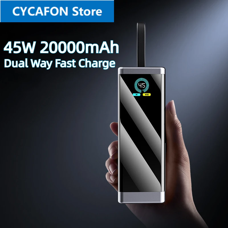 45W 20000mAh Power Bank двунаправленная быстрая зарядка PowerBank для Macbook ноутбук Xiaomi 13 для iPhone 15 быстрая зарядка USB C
45W 20000mAh Power Bank двунаправленная быстрая зарядка PowerBank для Macbook ноутбук Xiaomi 13 для iPhone 15 быстрая зарядка USB C
