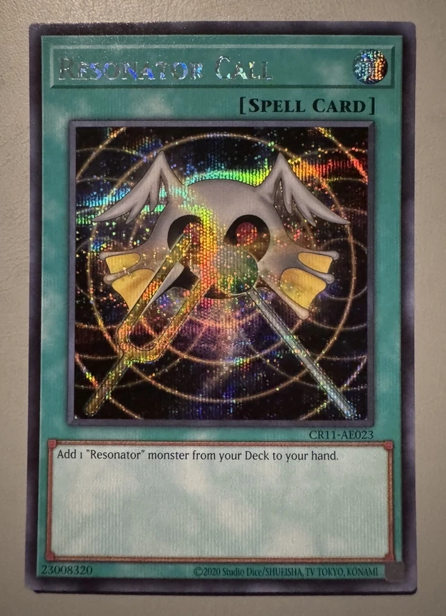 Yugioh KONAMI Duel Monsters CR11-AE023 Resonator Call Secret Rare Asian English Collection Mint Card
Yugioh KONAMI Duel Monsters CR11-AE023 Resonator Call Secret Rare Asian English Collection Mint Card