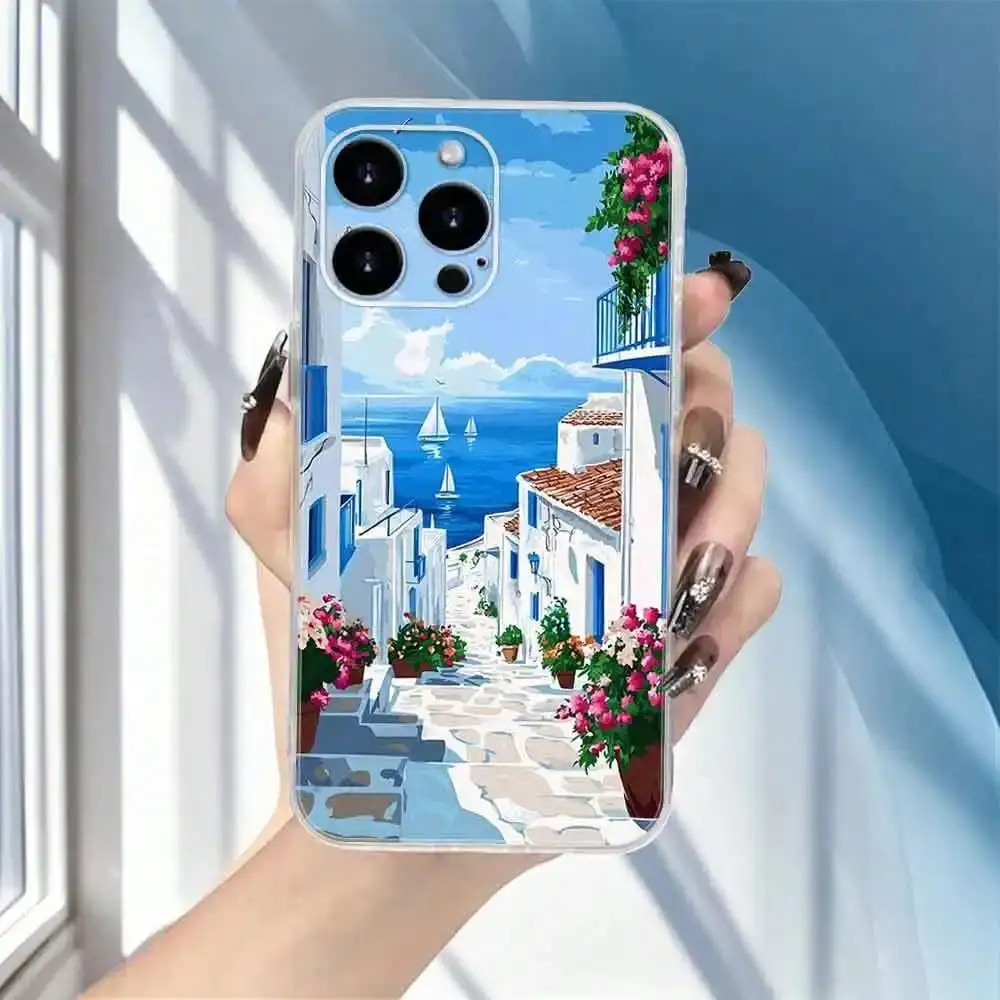 1pc Greece Island View TPU Slim Fit Lightweight Phone Case With Soft Handling, Stylish Body, Comfortable Grip, Flexible Edges, A
1pc Greece Island View TPU Slim Fit Lightweight Phone Case With Soft Handling, Stylish Body, Comfortable Grip, Flexible Edges, A