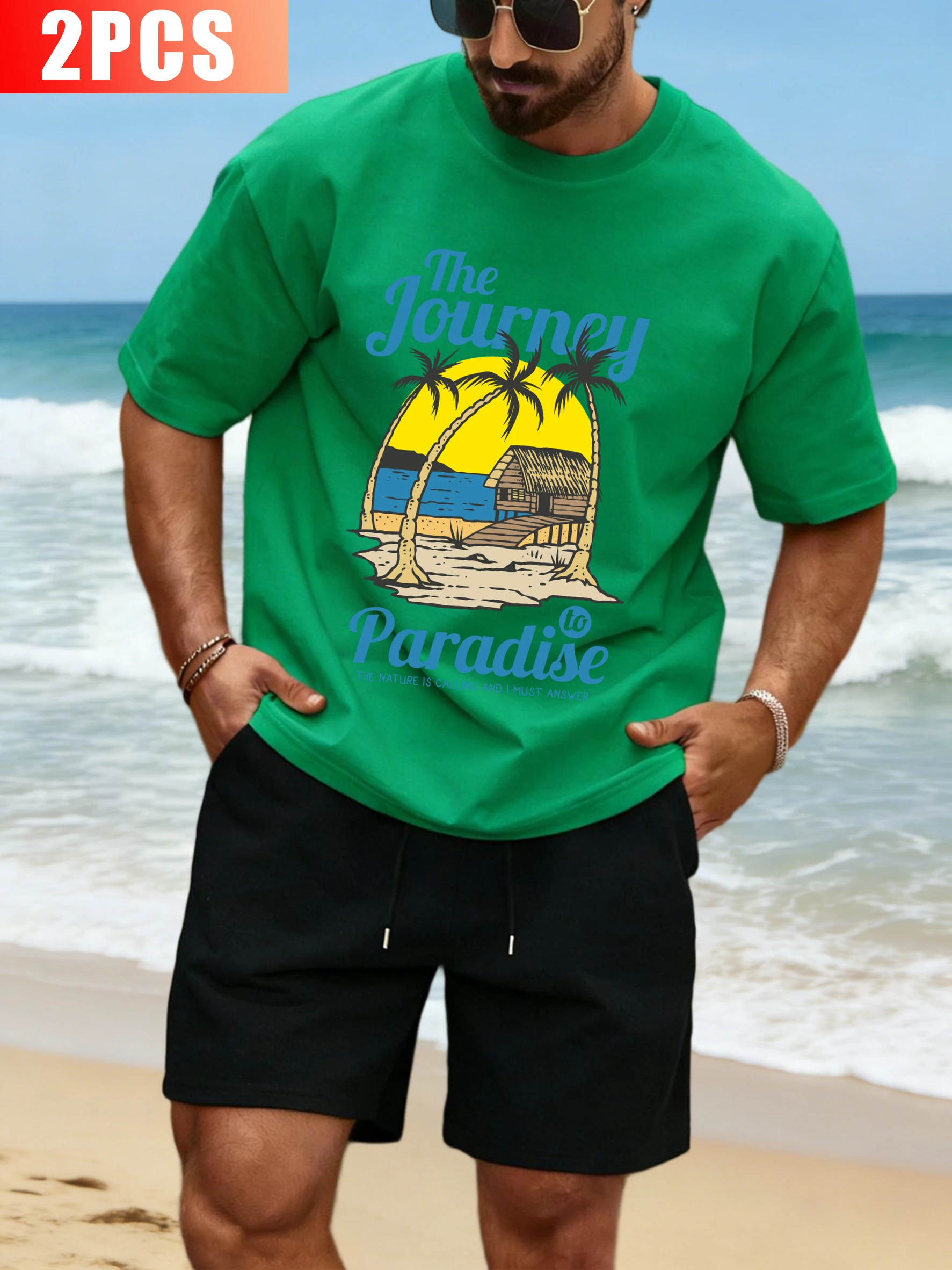 The Journey Paradise Printing Men T Shirt Suit O-Neck Cotton T-Shirt Summer Drawstring Shorts Loose Unisex Colour Sportset
The Journey Paradise Printing Men T Shirt Suit O-Neck Cotton T-Shirt Summer Drawstring Shorts Loose Unisex Colour Sportset