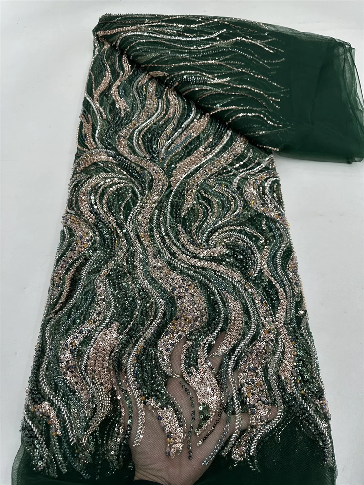 Beautiful Nigerian Sequins Party Lace African Beads Lace Fabric 2025 High Quality 5Yards African French Tulle Net Lace Fabric
Beautiful Nigerian Sequins Party Lace African Beads Lace Fabric 2025 High Quality 5Yards African French Tulle Net Lace Fabric