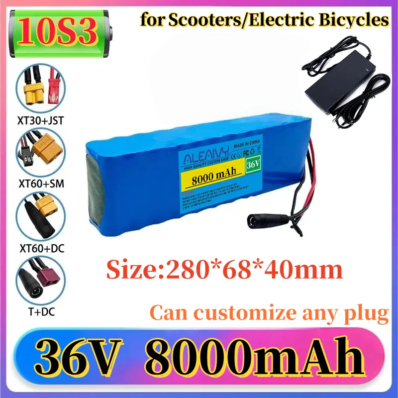36V 8000mAh 18650 Rechargeable Lithium Battery Pack 10S3P 500W Power Modified Scooter Electric Vehicle with BMS.
36V 8000mAh 18650 Rechargeable Lithium Battery Pack 10S3P 500W Power Modified Scooter Electric Vehicle with BMS.