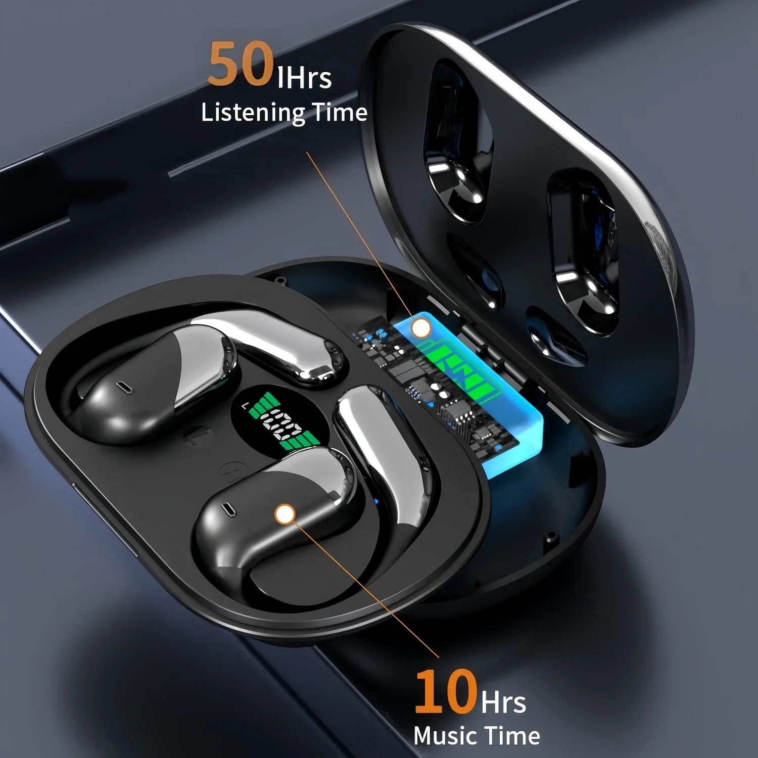 Open-Ear Sports Wireless Earphones with ENC Mics,Touch Control,LED Power Display,Hifi Stereo Sound Bluetooth V6.1 TWS Headphones
Open-Ear Sports Wireless Earphones with ENC Mics,Touch Control,LED Power Display,Hifi Stereo Sound Bluetooth V6.1 TWS Headphones