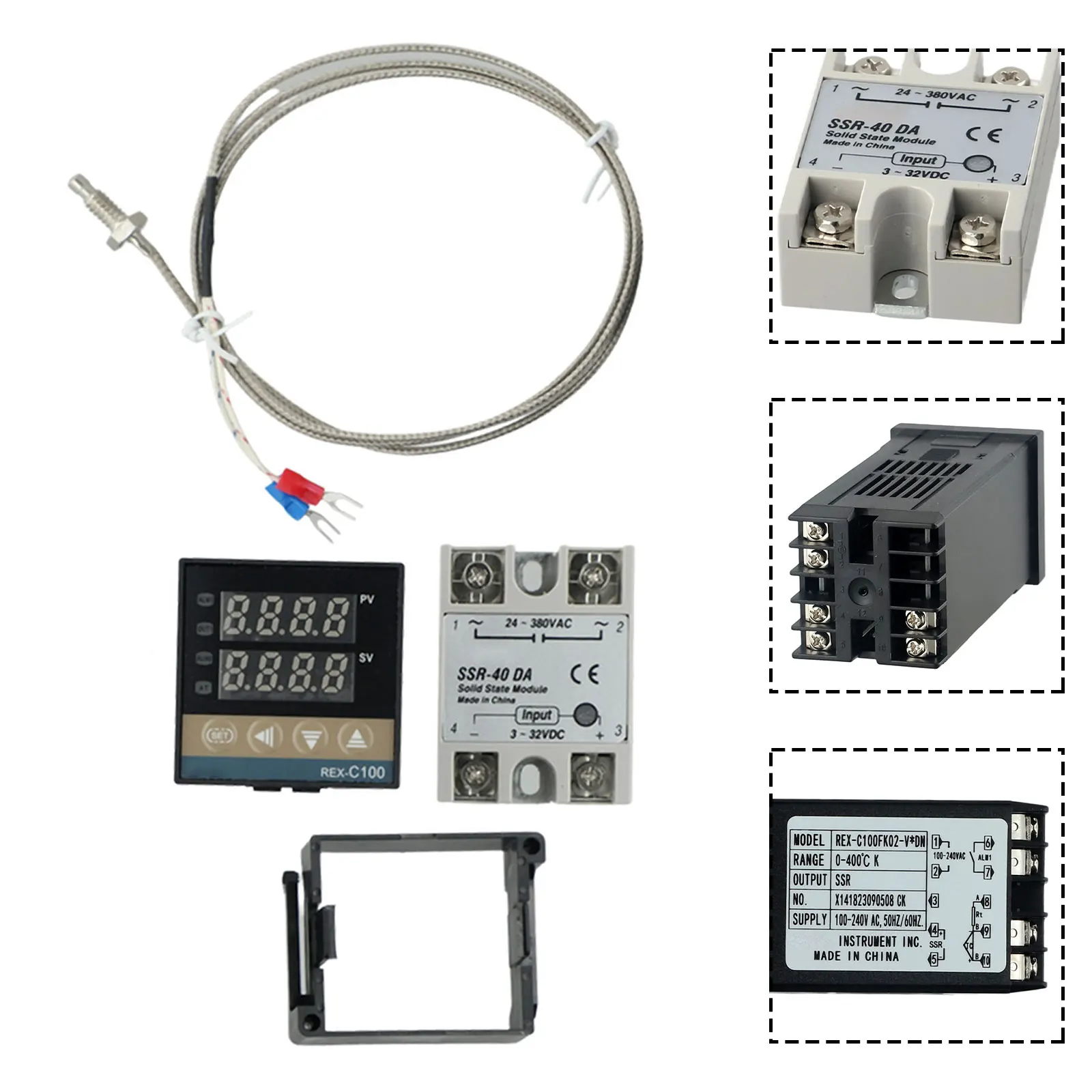 Comprehensive PID Controller Kit REX C100 For SSR 40DA and K Thermocouple for Effective Temperature Management
Comprehensive PID Controller Kit REX C100 For SSR 40DA and K Thermocouple for Effective Temperature Management