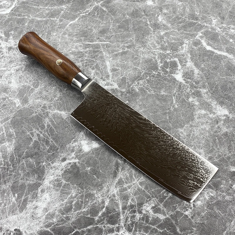6.8 Inch Nakiri Knife 67-layers Damascus Steel Blade Wood Handle Cleaver Meat Slicing Vegetables 10Cr15CoMoV Chef Kitchen Knives
6.8 Inch Nakiri Knife 67-layers Damascus Steel Blade Wood Handle Cleaver Meat Slicing Vegetables 10Cr15CoMoV Chef Kitchen Knives