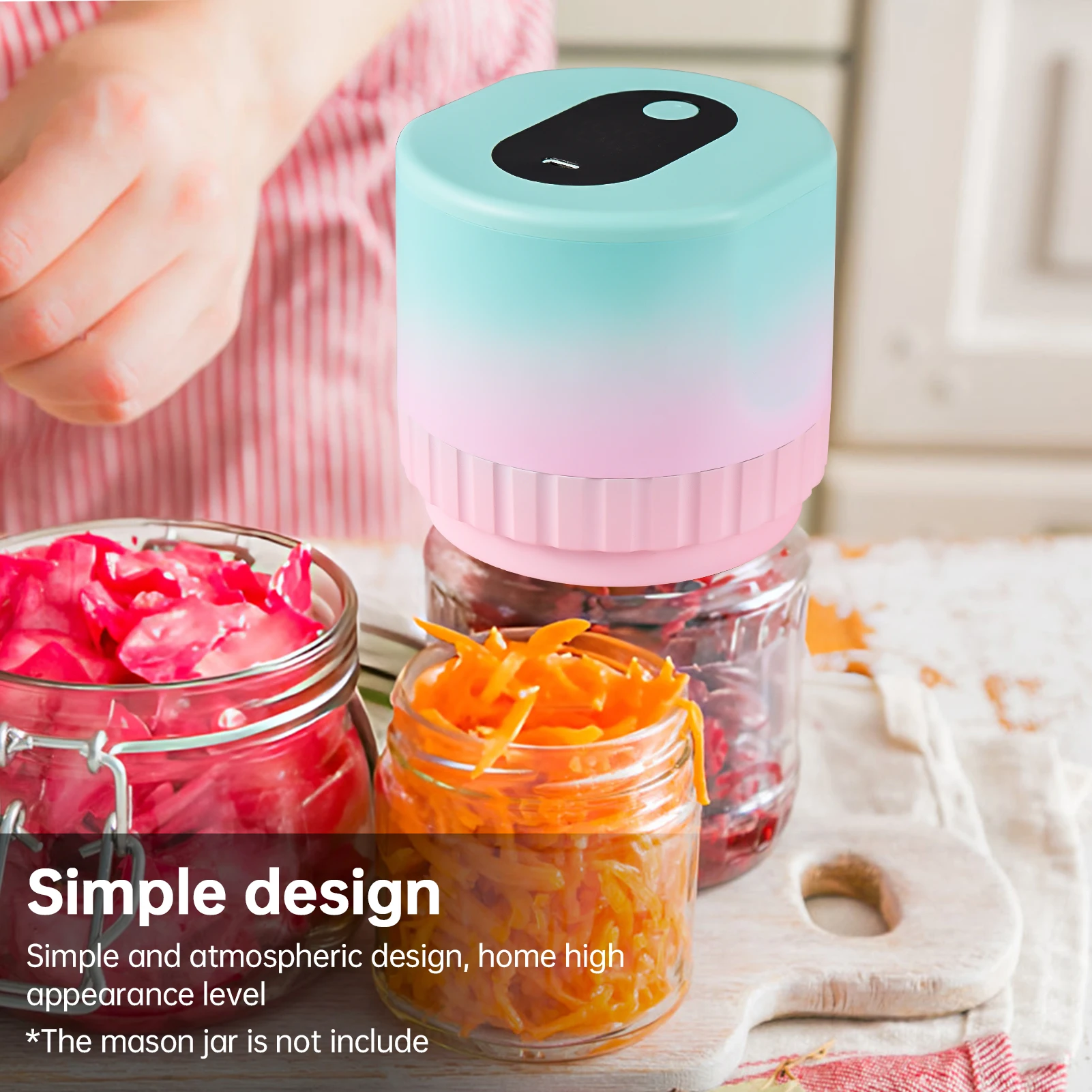 2024 1Set Electric Mason Jar Vacuum Sealing Machine Kit Rechargeable for Wide and Regular Mouth Jar LED Display Kitchen Cordless
2024 1Set Electric Mason Jar Vacuum Sealing Machine Kit Rechargeable for Wide and Regular Mouth Jar LED Display Kitchen Cordless