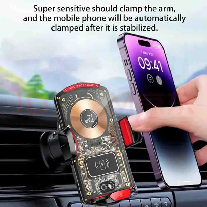 C10 Car Charger Punk Style Design Car Wireless Charging Mobile Phone Automatic Induction Bracket Navigation Air Outlet Car Mount
C10 Car Charger Punk Style Design Car Wireless Charging Mobile Phone Automatic Induction Bracket Navigation Air Outlet Car Mount