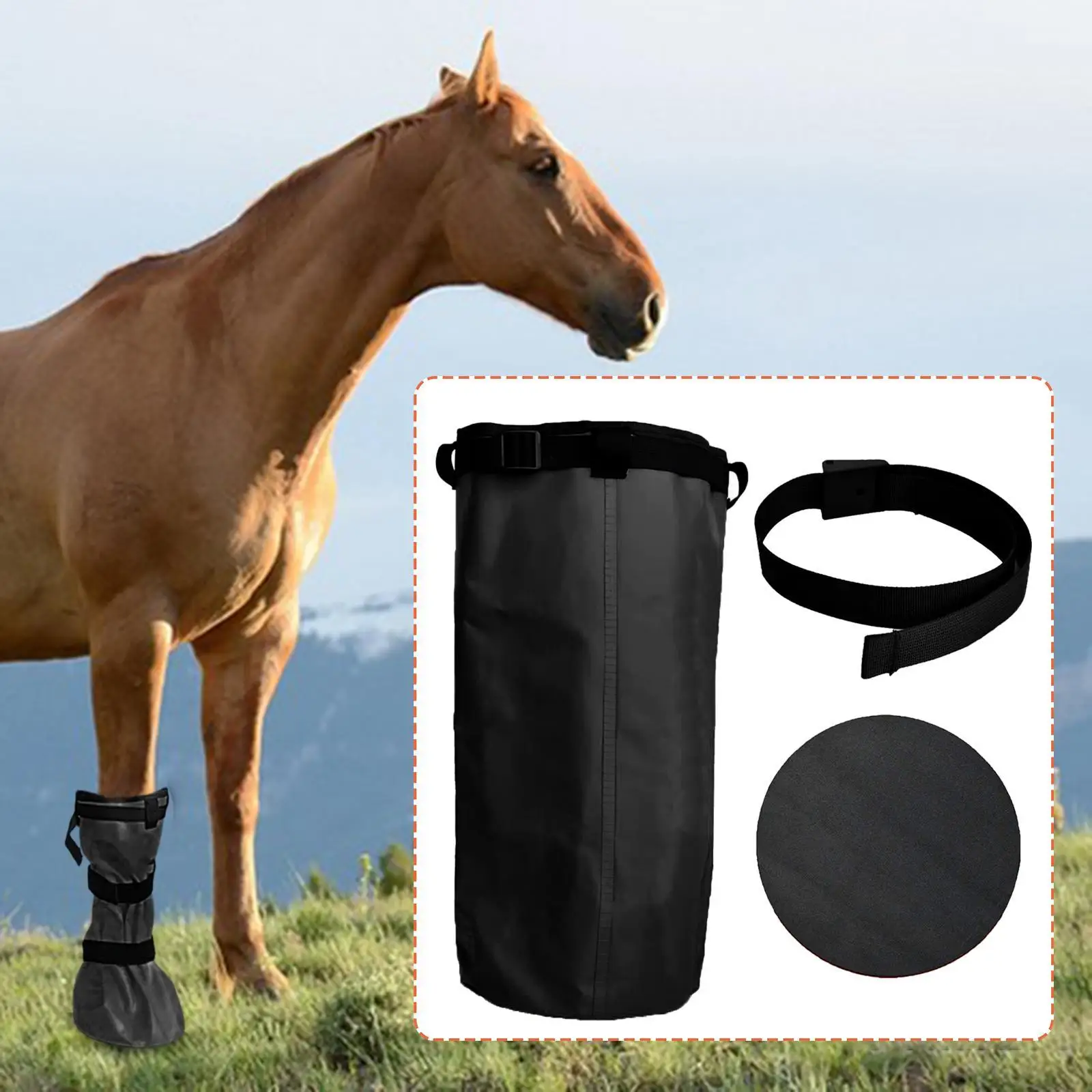 Hoof Soaking Boot Adjustable Horse Hoof Care Soaker Bag Protection Pad Horse Accessories for Equine Hooves
Hoof Soaking Boot Adjustable Horse Hoof Care Soaker Bag Protection Pad Horse Accessories for Equine Hooves