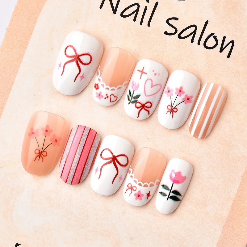 24PCS Almond Oval Shape False Nails Painted Sweet Flowers Stripe Bow Love Heart Press on Nails Boutique Wearable Fake Nails 네일팁
24PCS Almond Oval Shape False Nails Painted Sweet Flowers Stripe Bow Love Heart Press on Nails Boutique Wearable Fake Nails 네일팁