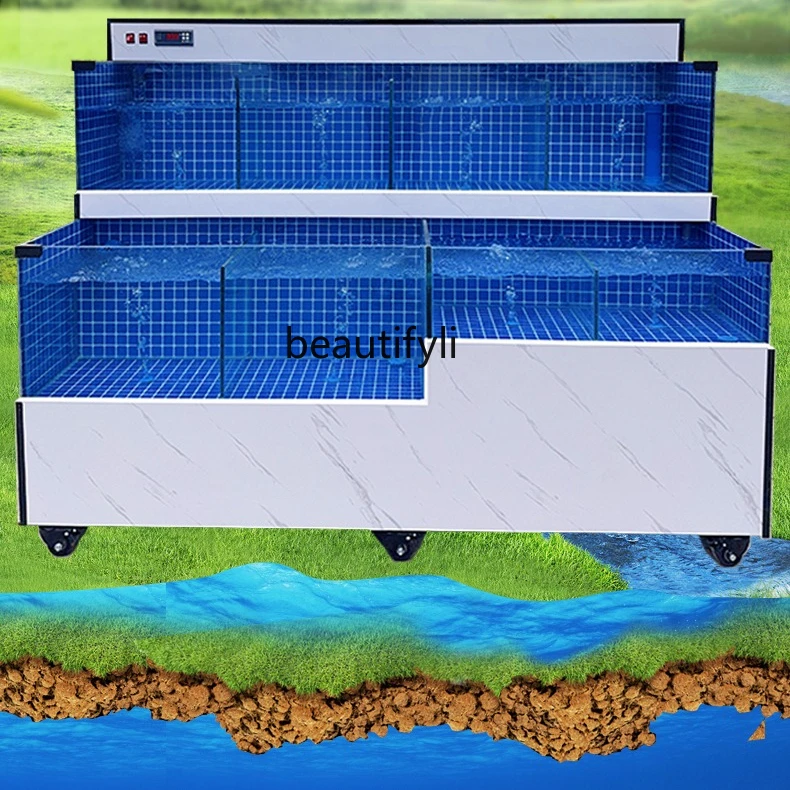 Double-layer seafood pond commercial fish tank fresh water shellfish mobile mixed culture and refrigeration for aquatic products
Double-layer seafood pond commercial fish tank fresh water shellfish mobile mixed culture and refrigeration for aquatic products