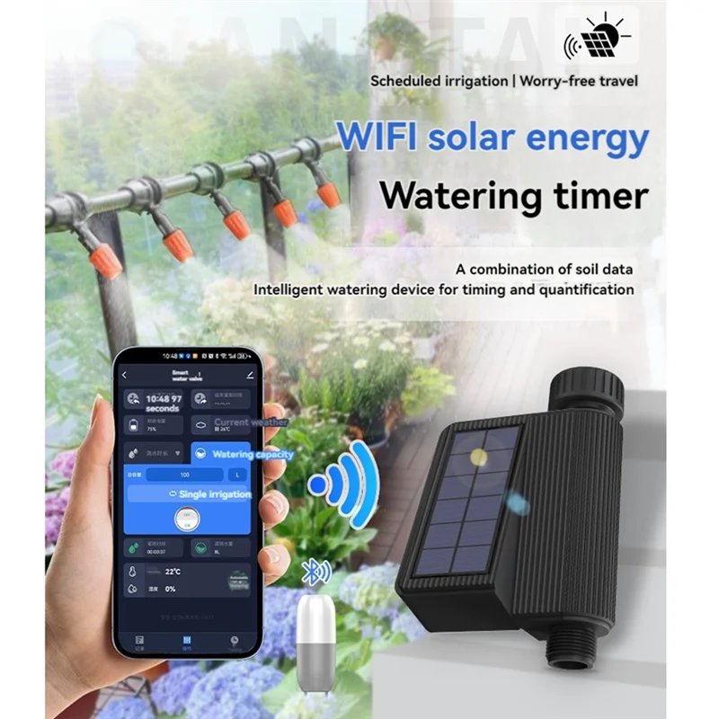 AB08-WIFI Solar Waterer Smart Garden Timer Sprinkler Automatic Irrigation Controller Watering Tool For Garden Outdoor
AB08-WIFI Solar Waterer Smart Garden Timer Sprinkler Automatic Irrigation Controller Watering Tool For Garden Outdoor