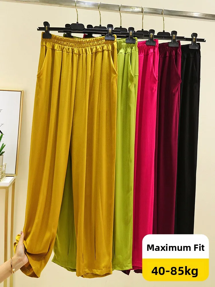 Lightweight Artificial Cotton Wide Leg Pants Women's Summer Sleepwear Loose Home Clothes Pure Color Air Conditioned Trousers
Lightweight Artificial Cotton Wide Leg Pants Women's Summer Sleepwear Loose Home Clothes Pure Color Air Conditioned Trousers