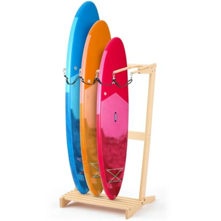 Freestanding vertical surfboard rack for 4 boards, bamboo material, natural color, space-saving display stand for shortboard, s
Freestanding vertical surfboard rack for 4 boards, bamboo material, natural color, space-saving display stand for shortboard, s