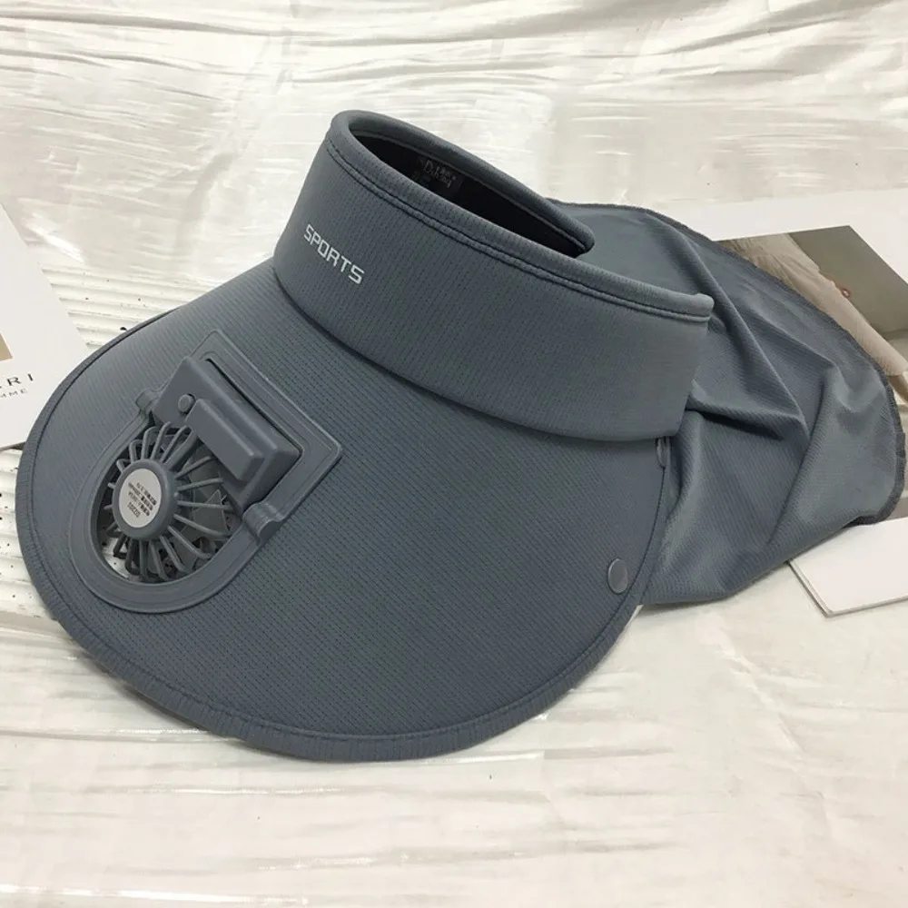 New Usb Charging Cooling Fan Hat Empty Roof Large Brim Sun Visor Hat Breathable with Shawl Peaked Cap Men Women
New Usb Charging Cooling Fan Hat Empty Roof Large Brim Sun Visor Hat Breathable with Shawl Peaked Cap Men Women
