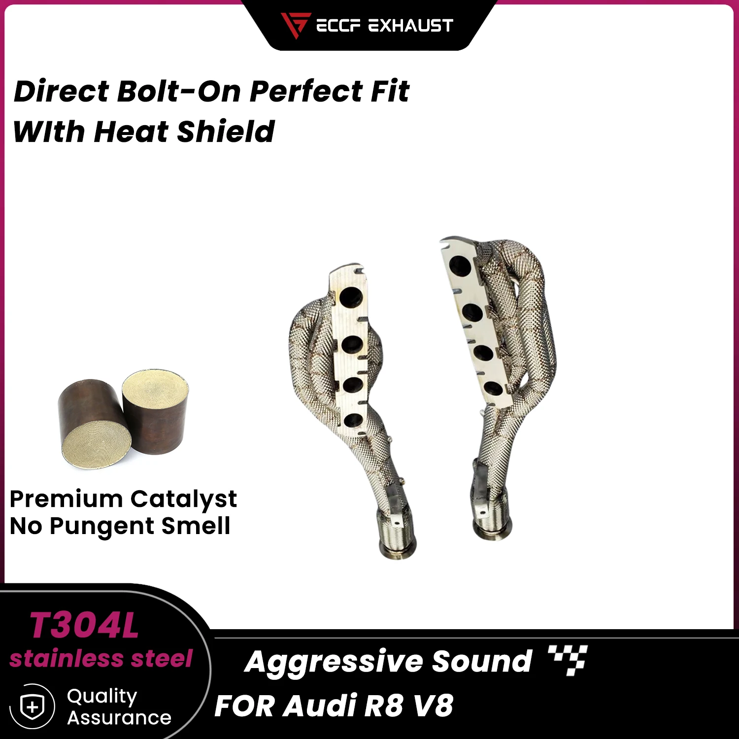 High Flow Stainless Steel Headers With Heat Shield for Audi R8 V8 Maximize Exhaust Flow Easy Installation
High Flow Stainless Steel Headers With Heat Shield for Audi R8 V8 Maximize Exhaust Flow Easy Installation