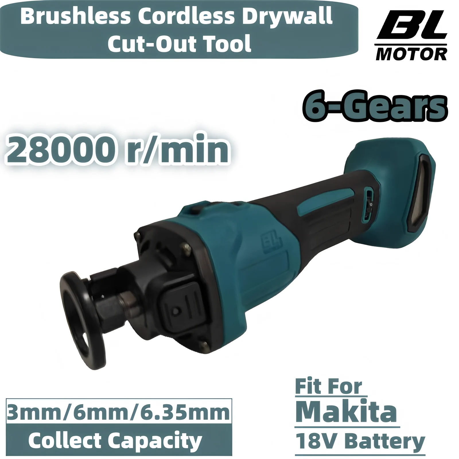 For Makita 18V Battery Brushless Cordless Drywall Cut Out Tool 6-Gears Efficient Cutting Wood Drywall Sheetrock Wood power Tool
For Makita 18V Battery Brushless Cordless Drywall Cut Out Tool 6-Gears Efficient Cutting Wood Drywall Sheetrock Wood power Tool