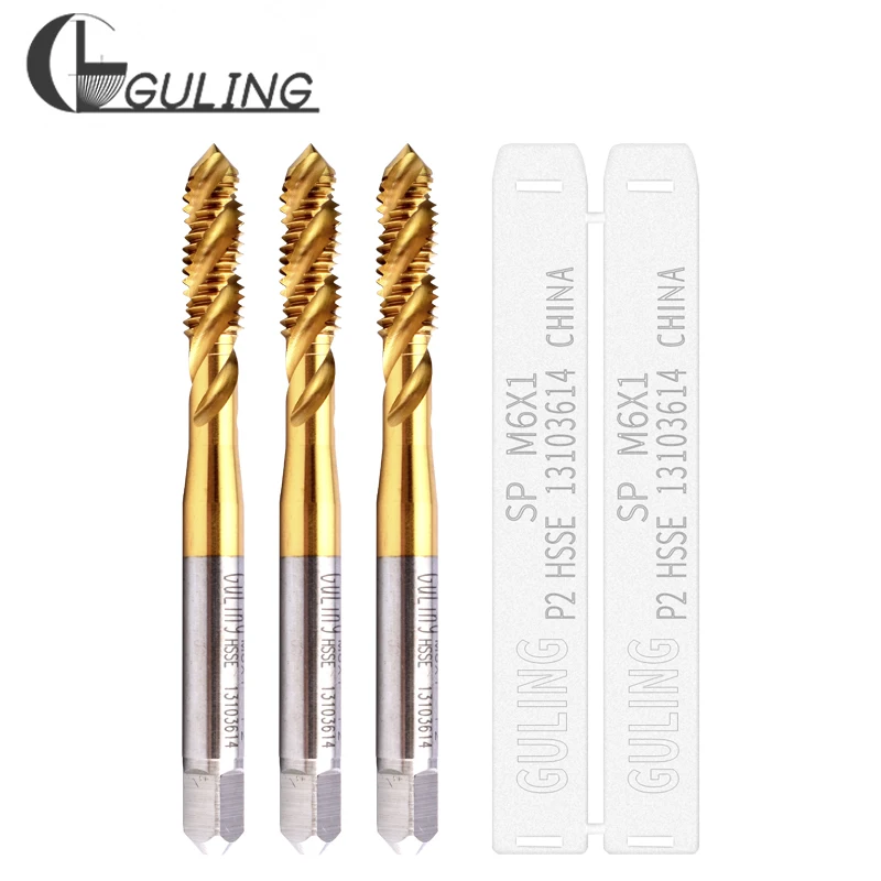 GULING HSSE-M35 JIS Standard With Tin Spiral Fluted Tap M3 M3.5 M4 M4.5 M5 M5.5 M6 M7 M8 M9 Metric Machine Screw Thread Taps
GULING HSSE-M35 JIS Standard With Tin Spiral Fluted Tap M3 M3.5 M4 M4.5 M5 M5.5 M6 M7 M8 M9 Metric Machine Screw Thread Taps