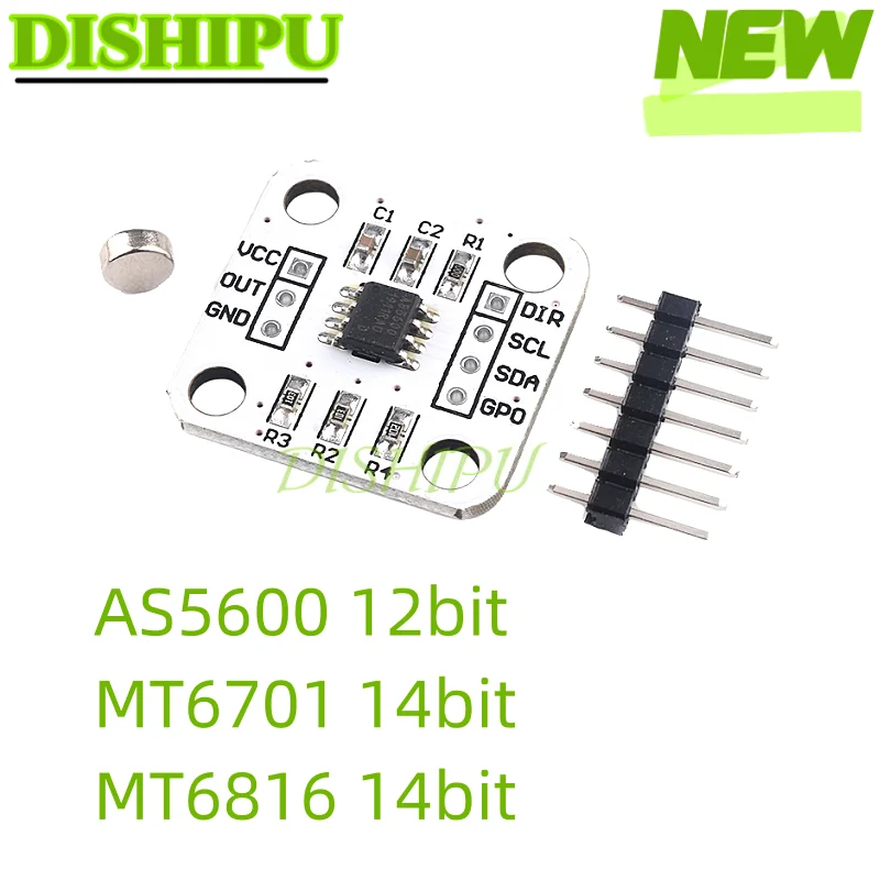 Магнитный датчик AS5600 MT6701 MT6816, индукционный модуль датчика угла, 12 бит, 14 бит, высокая точность
Магнитный датчик AS5600 MT6701 MT6816, индукционный модуль датчика угла, 12 бит, 14 бит, высокая точность