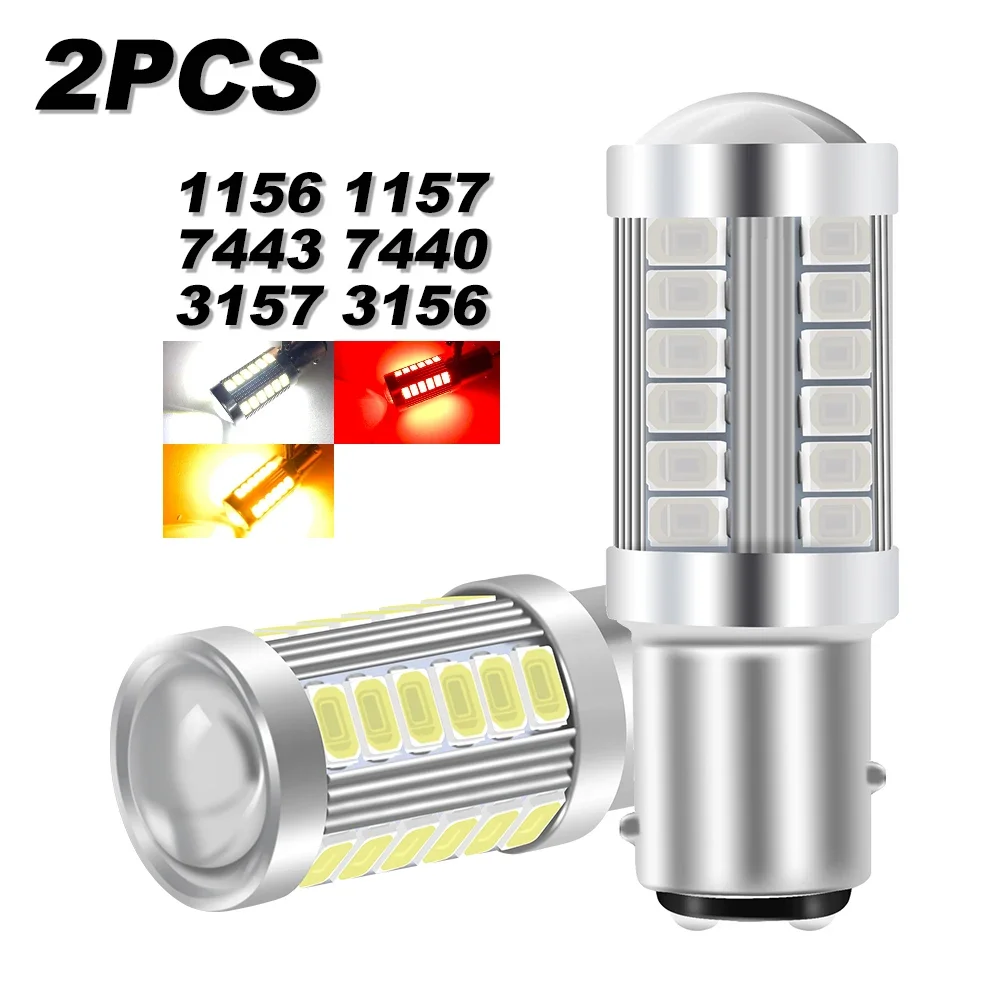 2pcs 1157 2057 2357 7528 BAY15D 1156 BA15S P21W PY21W 7440 7443 3157 3156 LED Bulbs 5630 33-SMD Brake Backup Parking DRL Lights
2pcs 1157 2057 2357 7528 BAY15D 1156 BA15S P21W PY21W 7440 7443 3157 3156 LED Bulbs 5630 33-SMD Brake Backup Parking DRL Lights