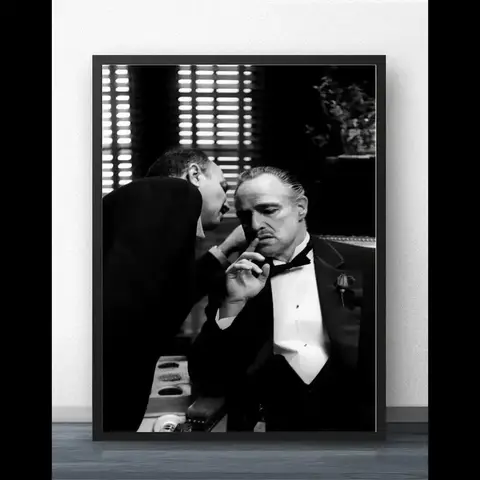 The Godfather Classic Movie Silk Art Poster  Frameless Wall Decor for Living Room Elegance