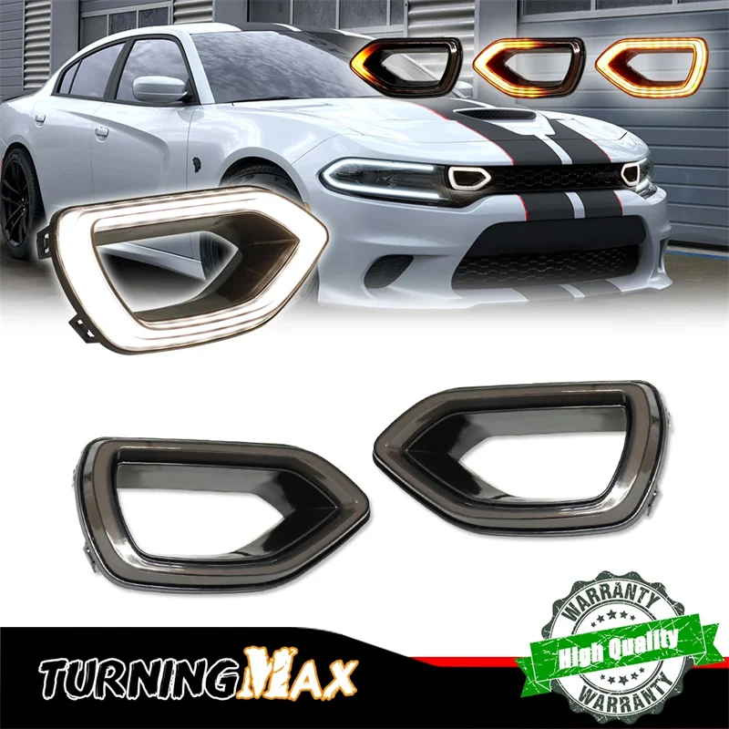White LED Car Front Grill DRL Running Lights & Dynamic Amber Turn Signal Lights For Dodge Charger SRT/Scat Pack Daytona SXT R/T
White LED Car Front Grill DRL Running Lights & Dynamic Amber Turn Signal Lights For Dodge Charger SRT/Scat Pack Daytona SXT R/T