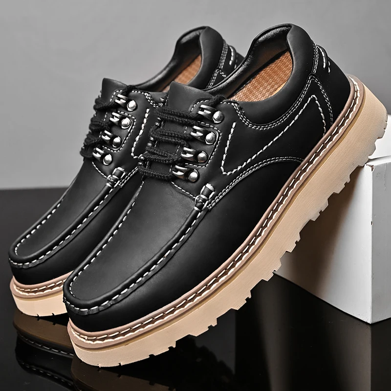 New Men Shoes Cow Leather Sneakers Black Shoes Luxury Brand Casual Leather Shoes Designer Shoes Men High Quality Tenis Masculino
New Men Shoes Cow Leather Sneakers Black Shoes Luxury Brand Casual Leather Shoes Designer Shoes Men High Quality Tenis Masculino