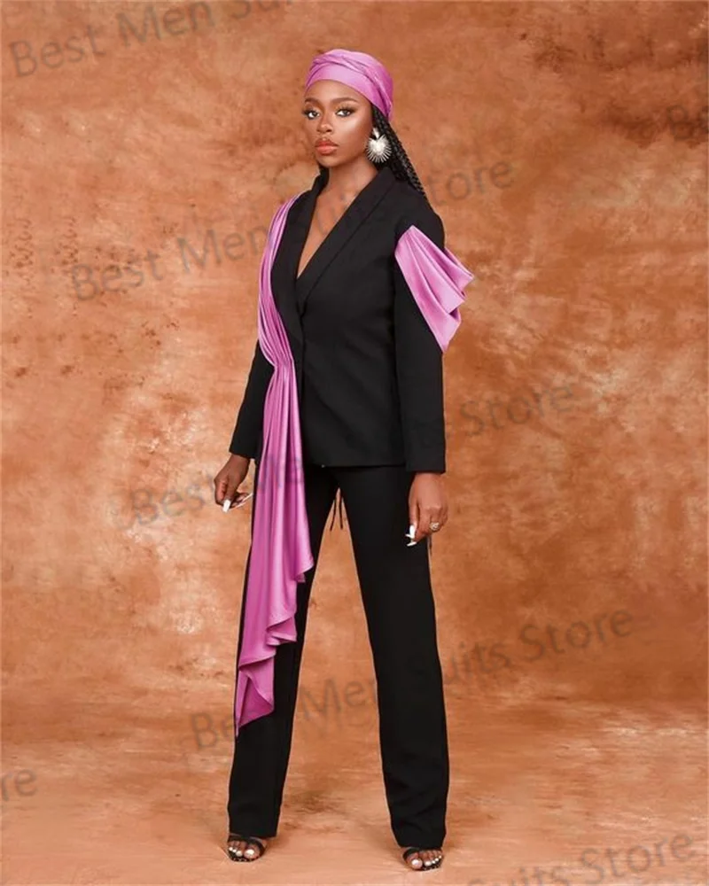 Black Women Suits Set Elegant For Wedding Blazer Tuxedo Decorative Strap Office Lady 2 Pcs Jacket+Pants Prom Dress Custom Made
Black Women Suits Set Elegant For Wedding Blazer Tuxedo Decorative Strap Office Lady 2 Pcs Jacket+Pants Prom Dress Custom Made