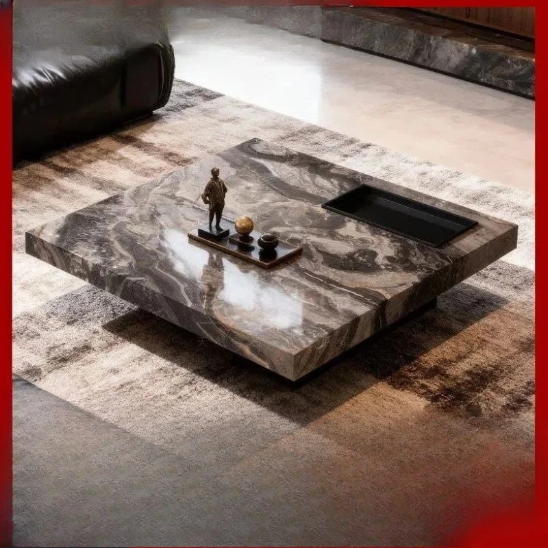 Natural luxury stone coffee table, modern Italian simple living room square box coffee table
Natural luxury stone coffee table, modern Italian simple living room square box coffee table