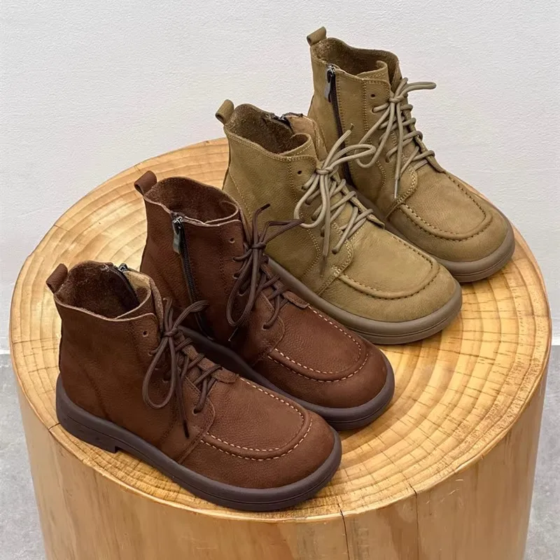 GKTINOO короткие ботинки ручной работы из 100% натуральной кожи, женские ботинки на плоском каблуке с круглым носком, женская обувь для отдыха, осенние женские ботинки
GKTINOO короткие ботинки ручной работы из 100% натуральной кожи, женские ботинки на плоском каблуке с круглым носком, женская обувь для отдыха, осенние женские ботинки