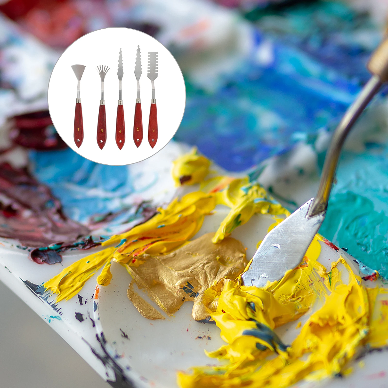 5pcs Oil Painting Knife Set Stainless Steel Painting Tools For Acrylics Mixed Media Art Scraping Texturing Paint Spatulas Art
5pcs Oil Painting Knife Set Stainless Steel Painting Tools For Acrylics Mixed Media Art Scraping Texturing Paint Spatulas Art