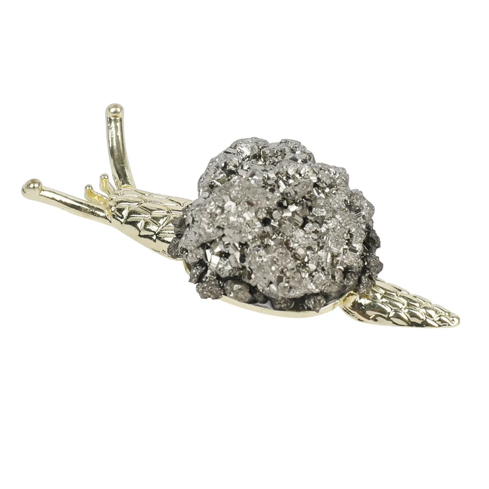 1pcs Natural Pyrite Stones Snail Shape Crystal Cluster Gold Silver Colors Table Home Decoration
1pcs Natural Pyrite Stones Snail Shape Crystal Cluster Gold Silver Colors Table Home Decoration